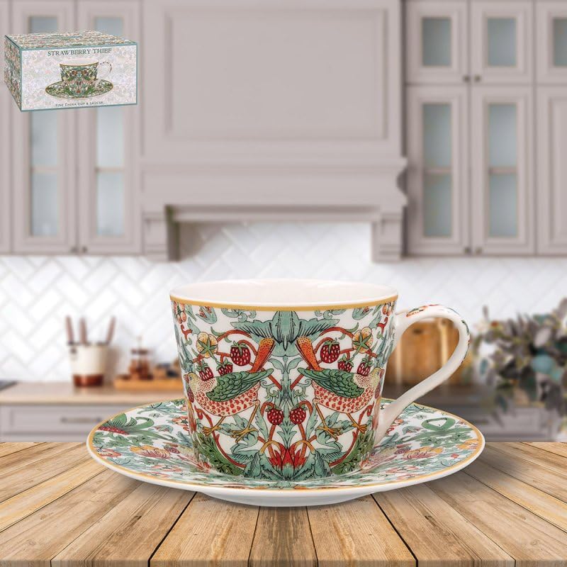 The Leonardo Collection Strawberry Thief Cup & Saucer Set
